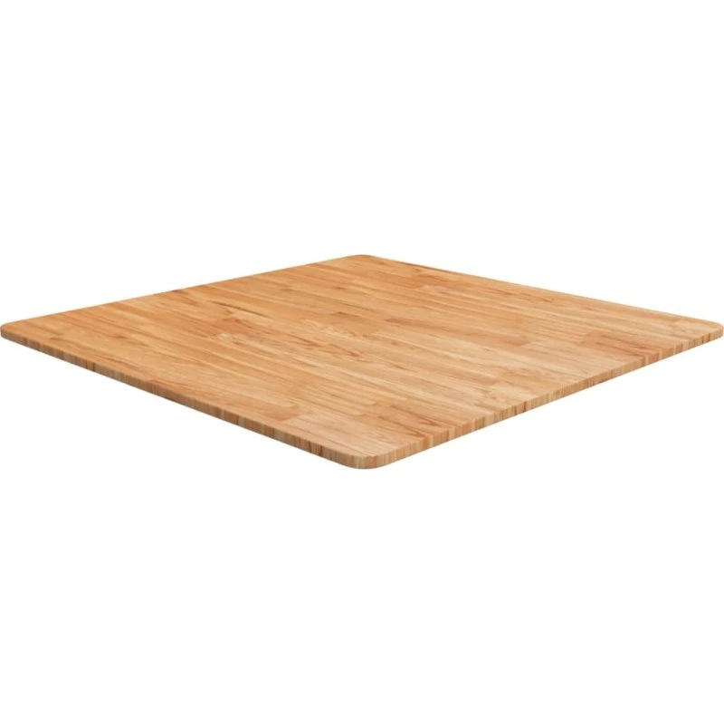 vidaXL bordplade 80x80x1,5 cm massiv eg, lysebrun