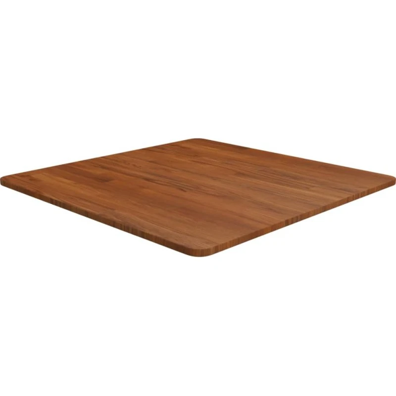 vidaXL bordplade i massivt egetræ 70x70x1,5 cm mørkebrun
