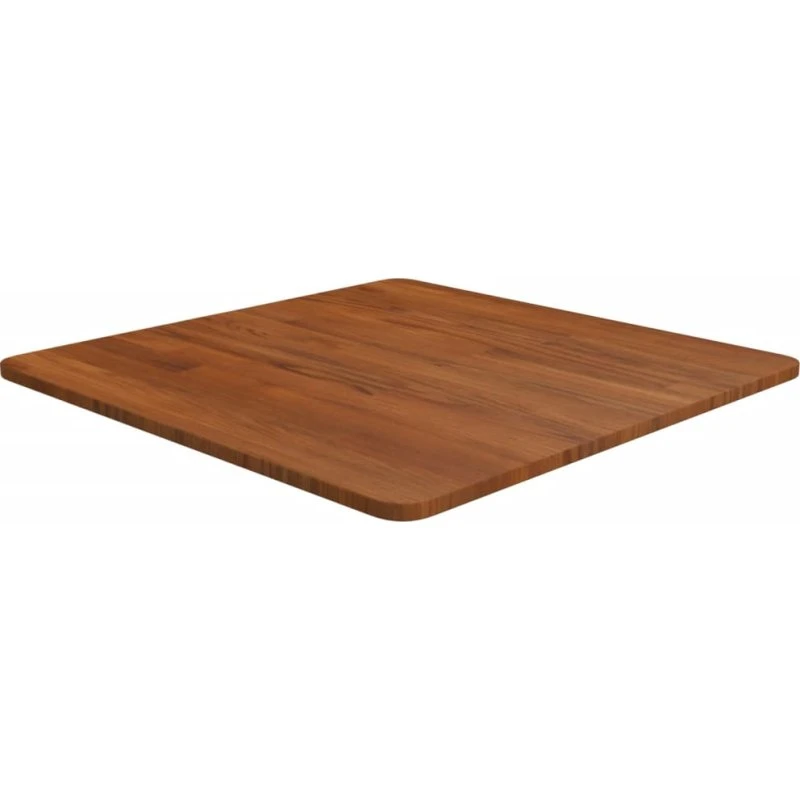 vidaXL bordplade i massivt eg 60x60x1,5 cm mørkebrun