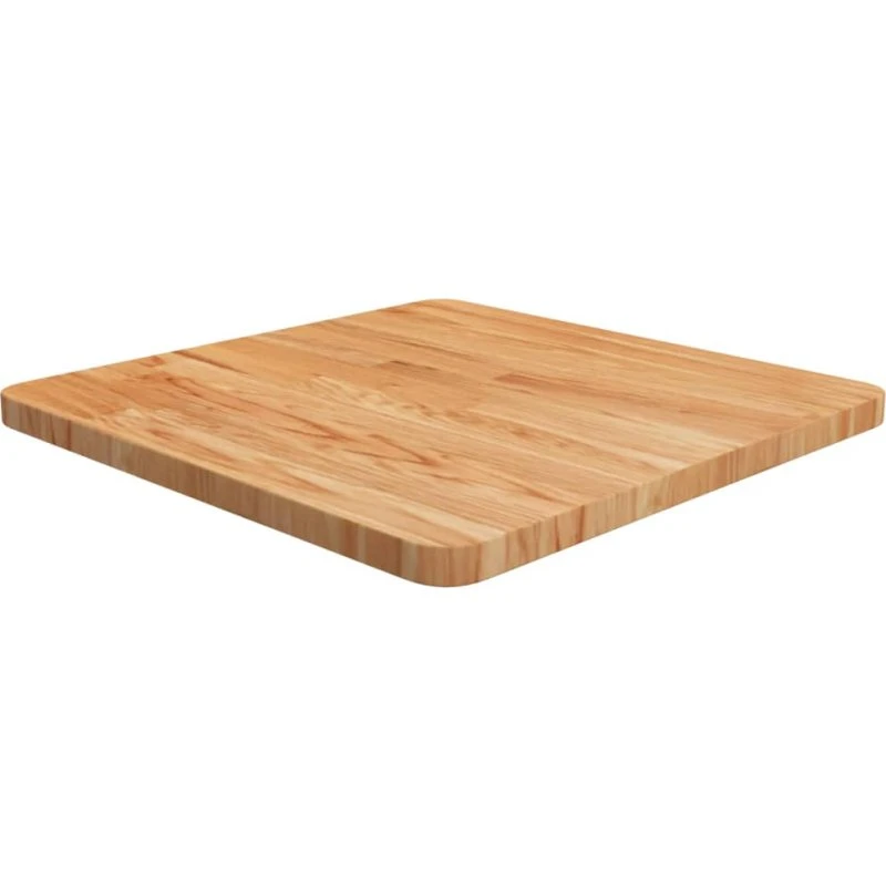 vidaXL bordplade i massivt egetræ 50x50x2,5 cm lysebrun