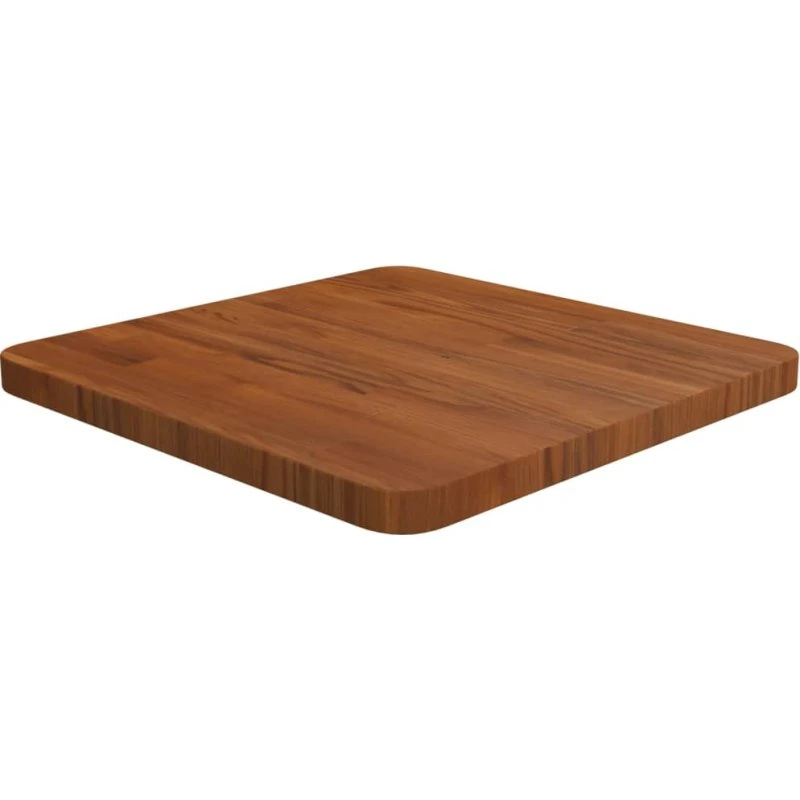 vidaXL bordplade i massivt egetræ 40x40x2,5 cm mørkebrun