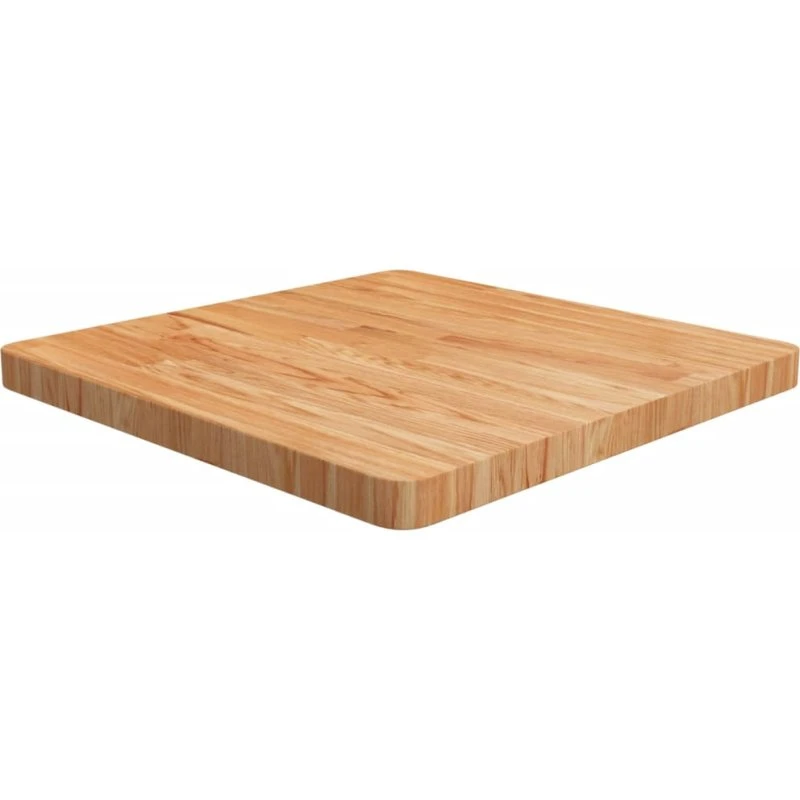 vidaXL bordplade i massivt eg 60x60x4 cm, lysebrun