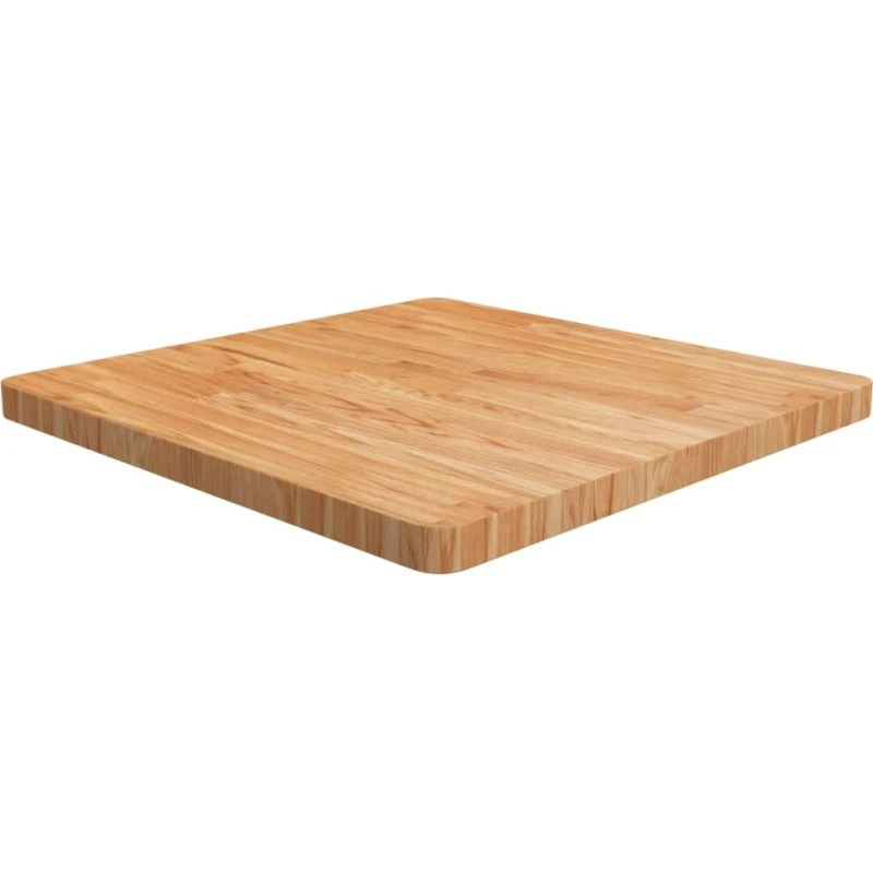 vidaXL firkantet bordplade 70x70x4 cm behandlet massivt eg lysebrun