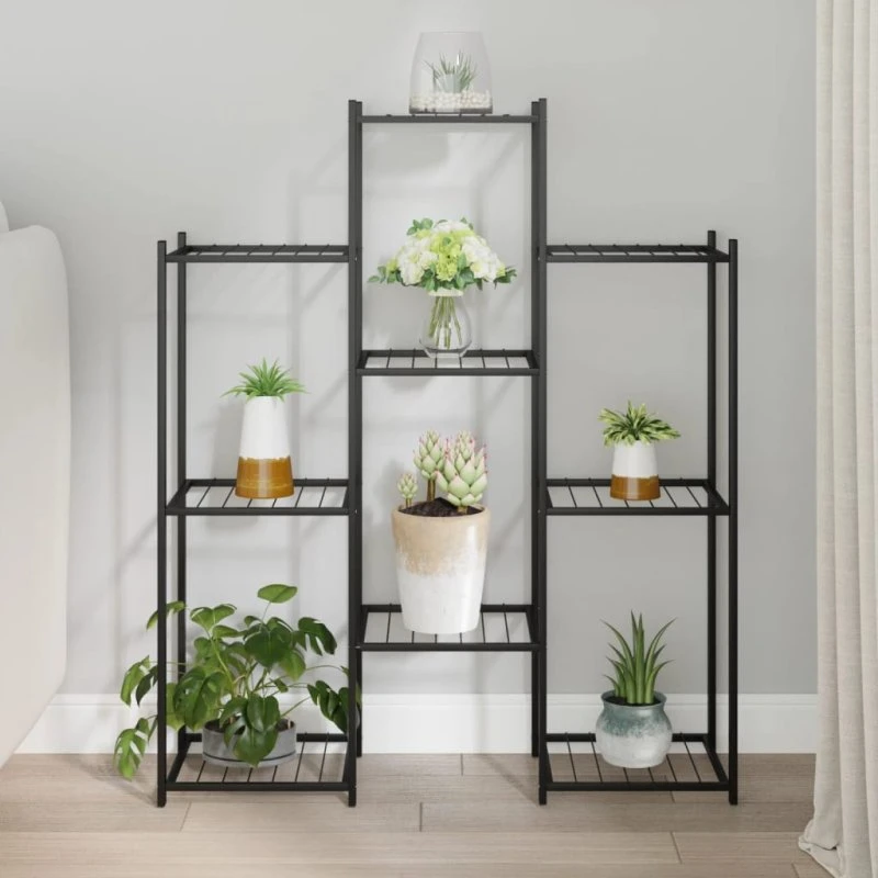 vidaXL blomsterstativ 85x25x100 cm jern sort