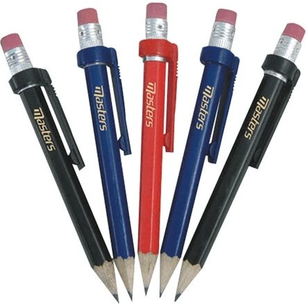 Masters Blyanter med clips og viskelæder, 5-pak (flerfarvet)