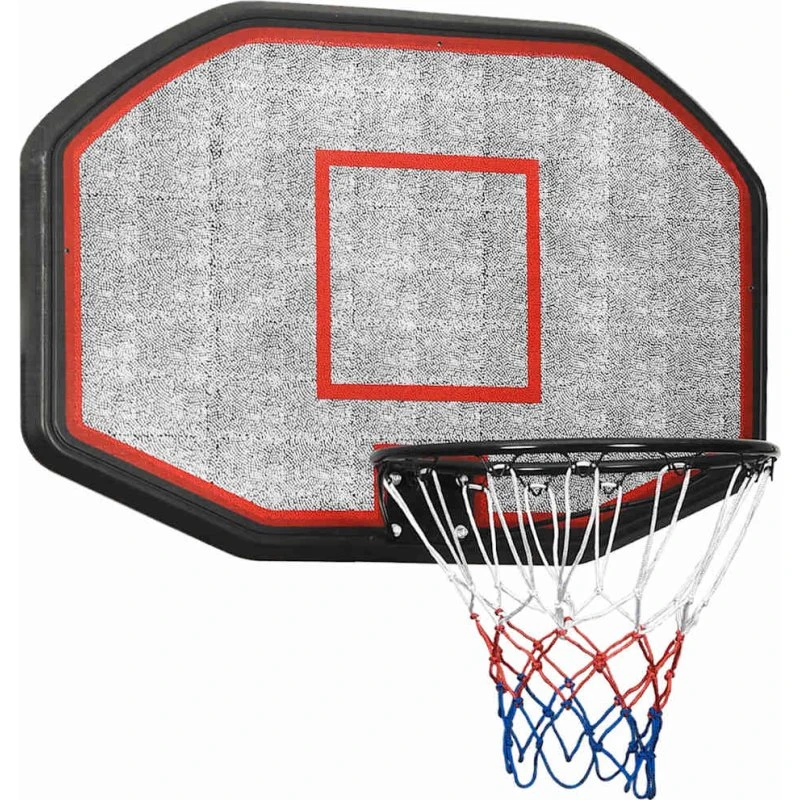 vidaXL Basketballkurv med plade 109x71x3 cm, polyethylen - sort
