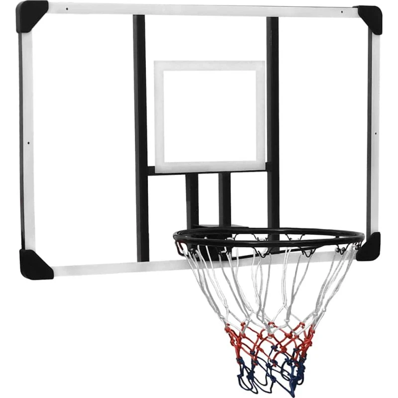 vidaXL Basketballkurv med plade 106x69x3 cm, transparent polycarbonat