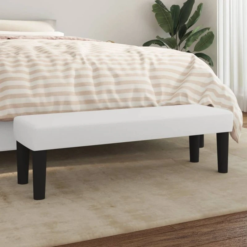 vidaXL bænk 100x30x30 cm hvid kunstlæder