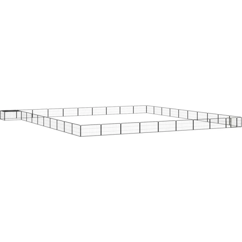 vidaXL hundegård 40-paneler 100x50 cm pulverlakeret sort