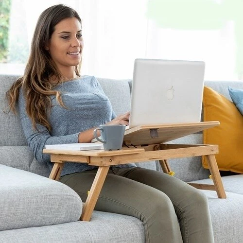 InnovaGoods Lapwood sammenfoldeligt bambusbord til laptop (brun)