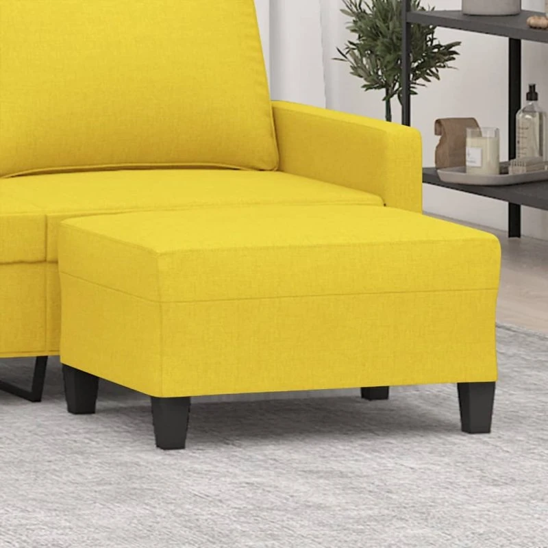 vidaXL fodskammel stof lysegul 70x55x41 cm