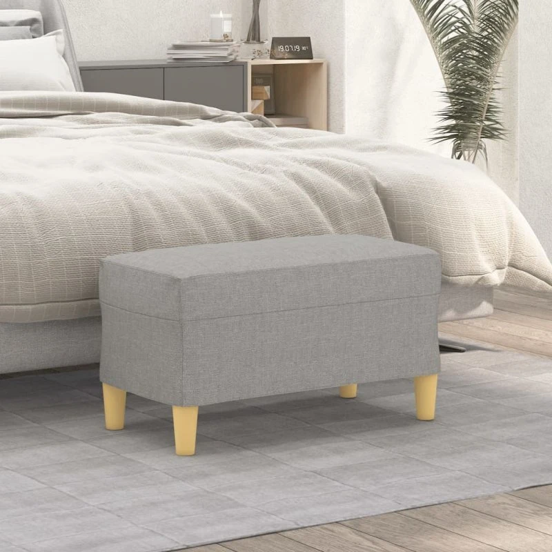 vidaXL bænk 70x35x41 cm lysegråt stof