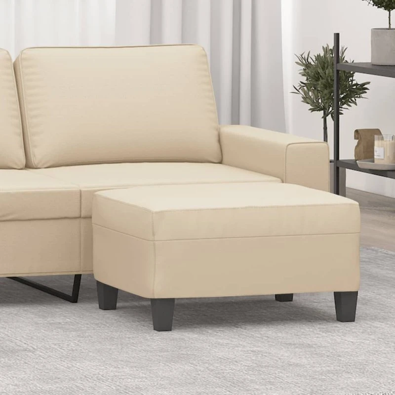 vidaXL fodskammel 70x55x41 cm mikrofiber cremefarvet