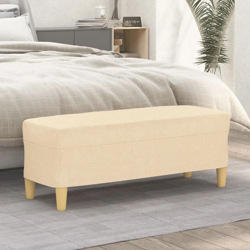 vidaXL bænk 100x35x41 cm, creme stof