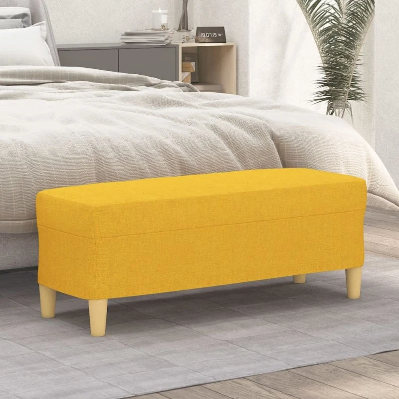 vidaXL bænk 100x35x41 cm stof, gul