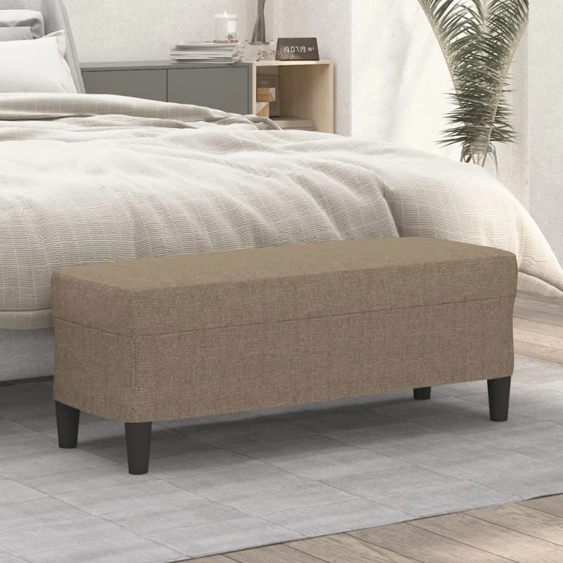 vidaXL bænk 100x35x41 cm stof gråbrun