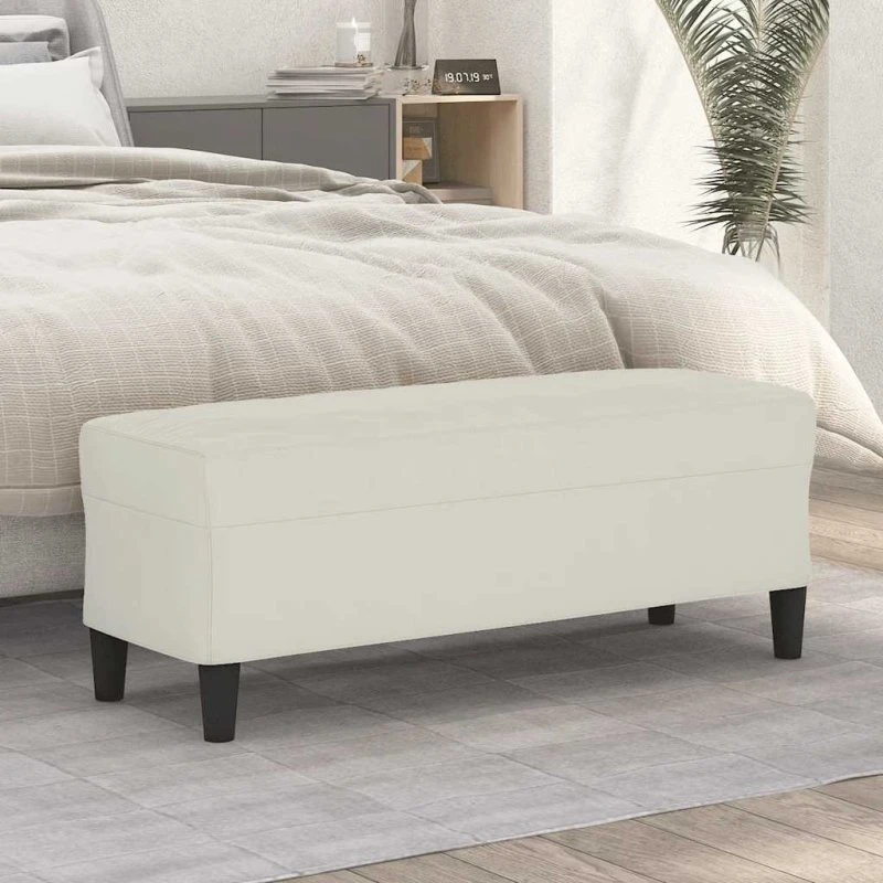 vidaXL bænk 100x35x41 cm velour creme