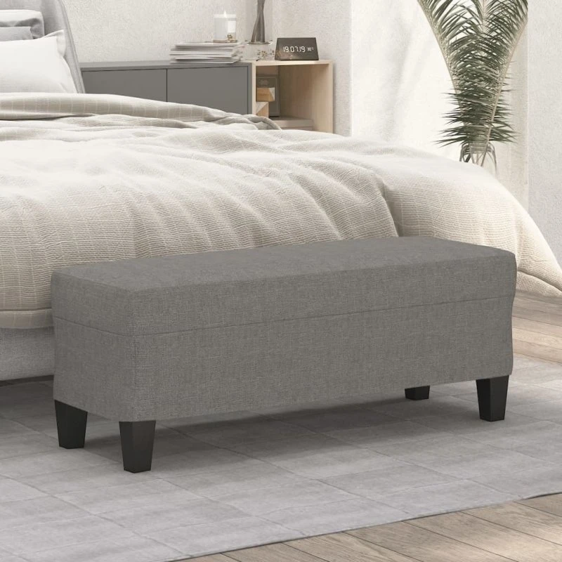 vidaXL bænk 100x35x41 cm stof mørkegrå