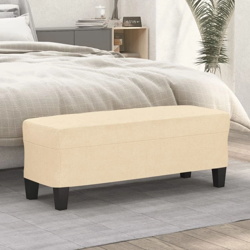 vidaXL bænk 100x35x41 cm stof cremefarvet