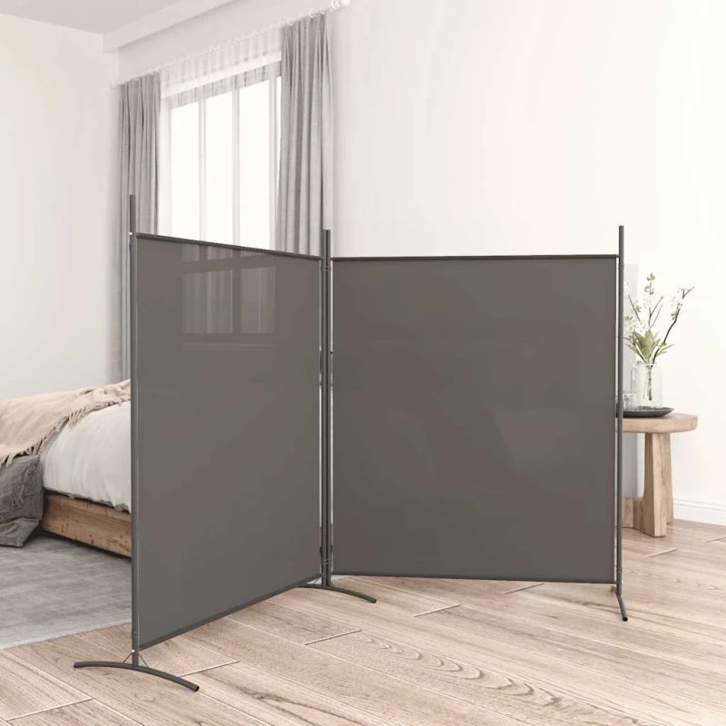 vidaXL 2-panel rumdeler 348x180 cm stof, antracitgrå