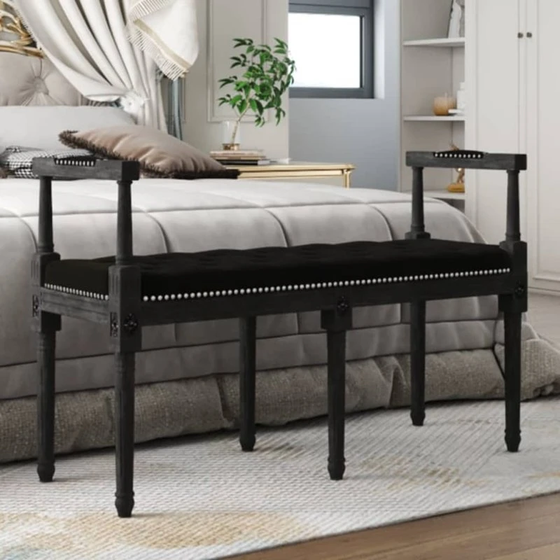 vidaXL bænk 110x40x70 cm sort velour