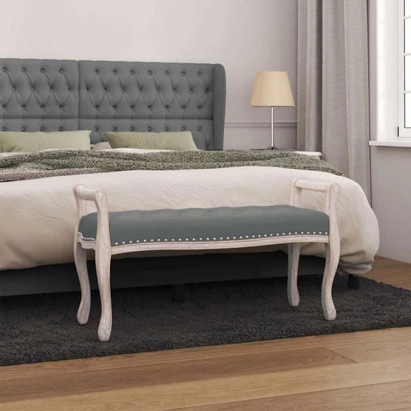 vidaXL bænk 110x45x60 cm stof mørkegrå