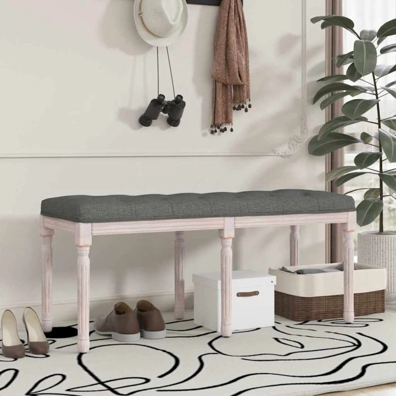 vidaXL bænk 110x40x49 cm stof mørkegrå