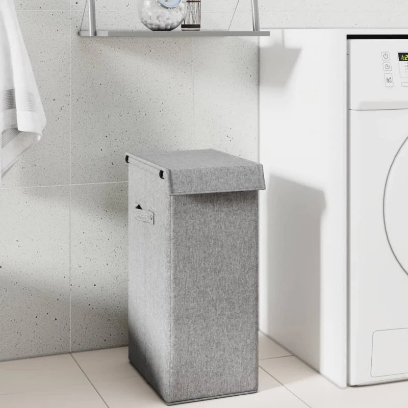 vidaXL foldbar vasketøjskurv 26x34,5x59,5 cm, grå