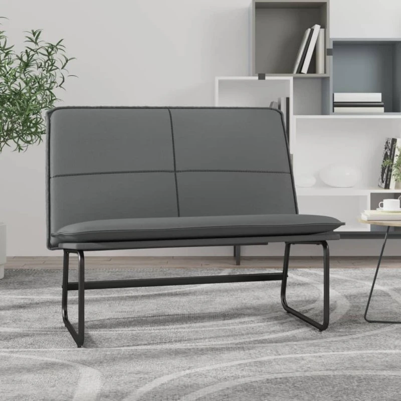 vidaXL bænk 100x75x76 cm i kunstlæder, grå