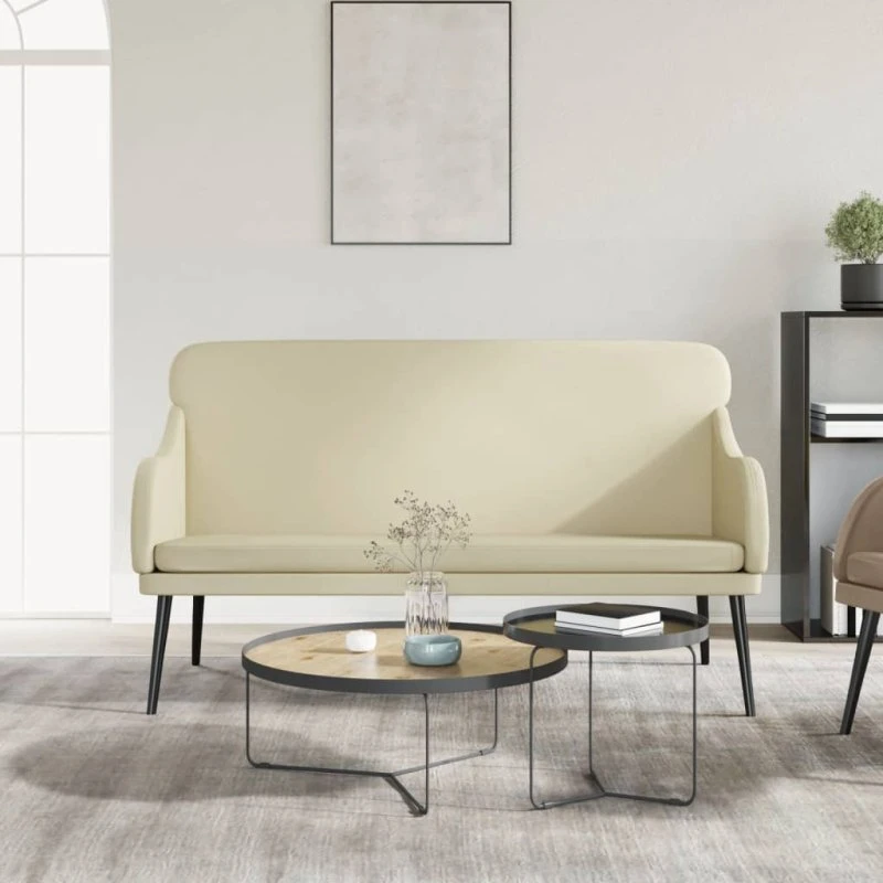 vidaXL bænk 110x76x80 cm kunstlæder creme