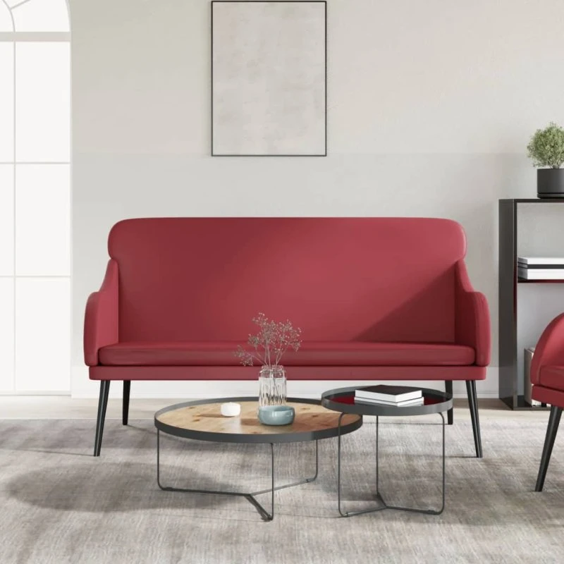 vidaXL bænk 110x76x80 cm kunstlæder vinrød