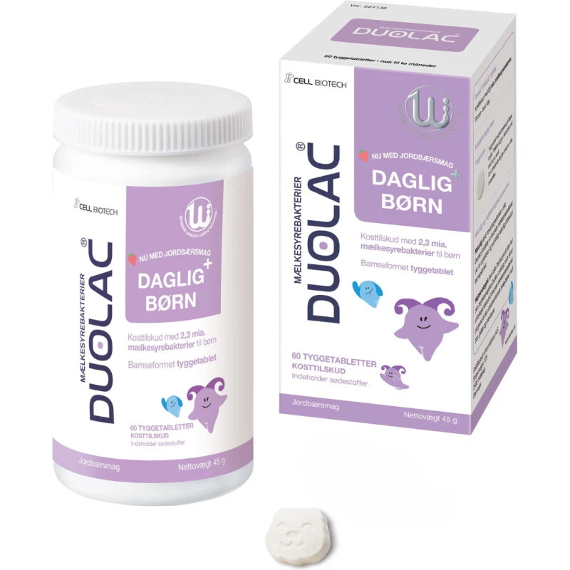Duolac Daglig+ Børn, 60 tyggetabletter