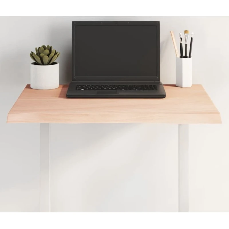 vidaXL bordplade 60x40x2 cm naturlig kant ubehandlet eg