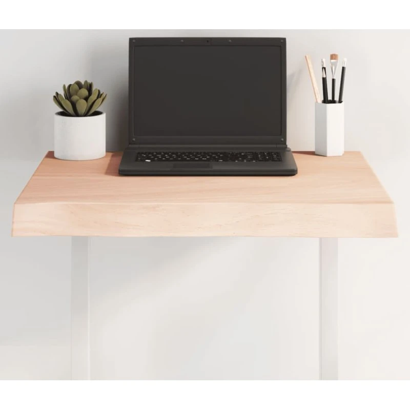 vidaXL bordplade i massivt egetræ 60x60x(2-6)cm, naturlig kant