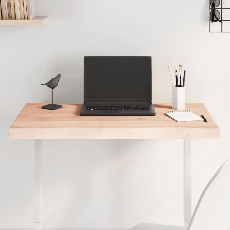 vidaXL bordplade i massivt egetræ 80x40x(2-4)cm ubehandlet