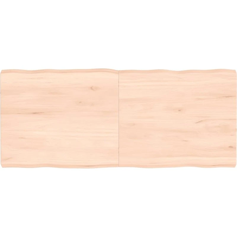 vidaXL bordplade i massivt egetræ 140x60x(2–6)cm naturlig kant ubehandlet