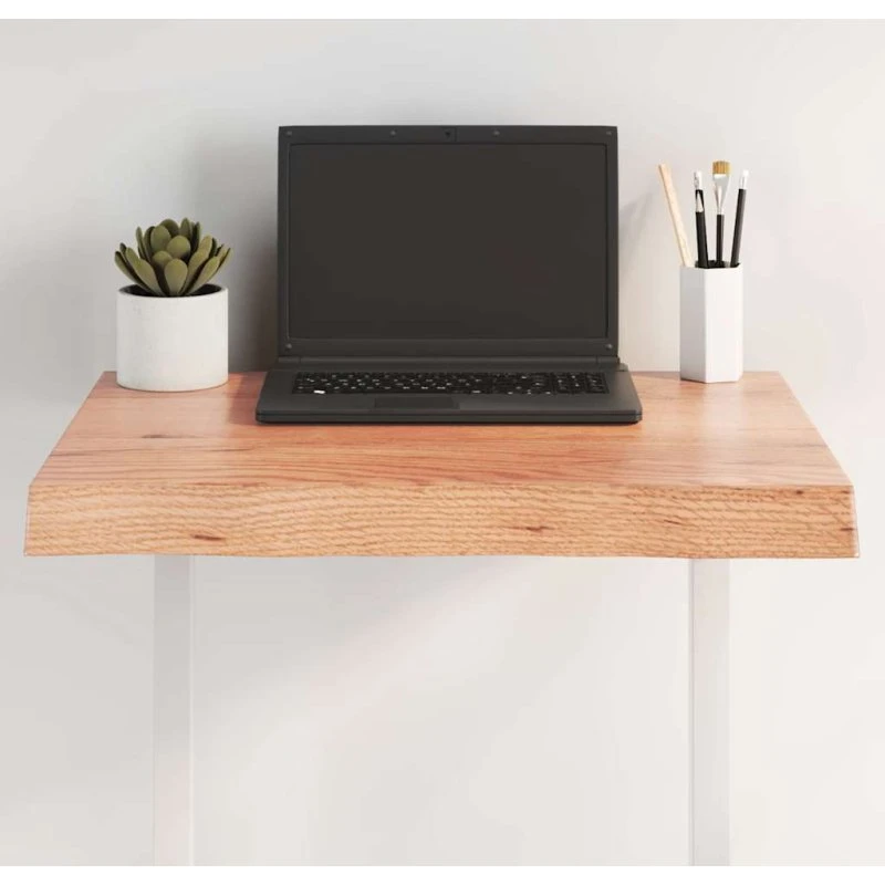 vidaXL bordplade massivt egetræ 60x50x(2-6) cm naturlig kant