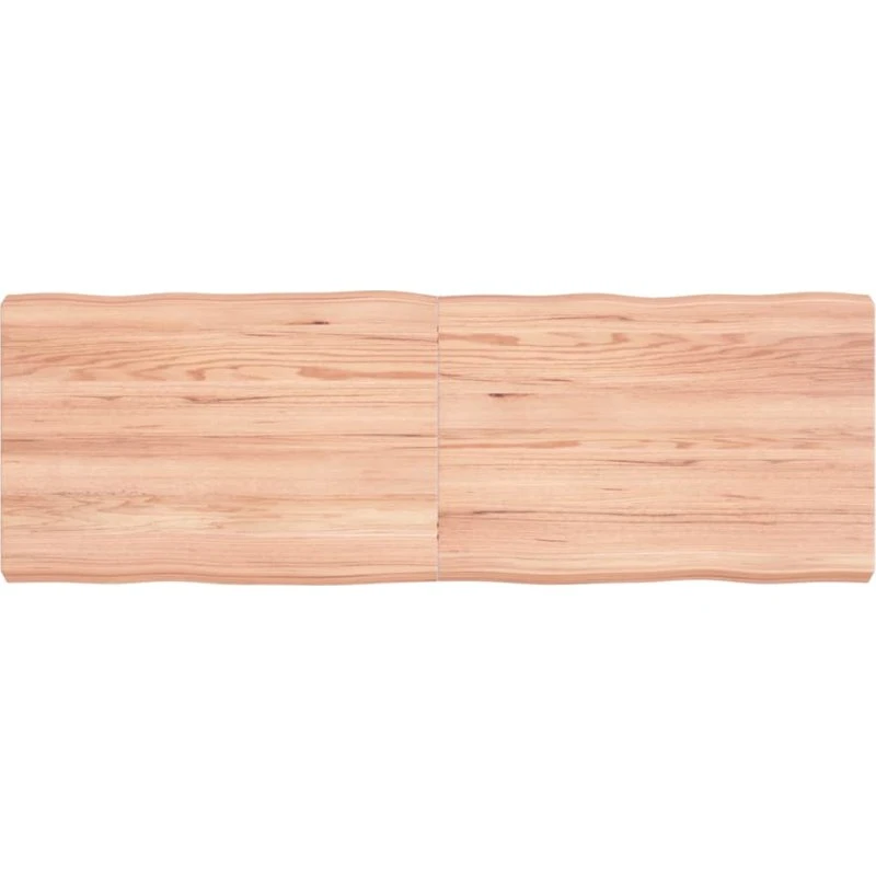 vidaXL bordplade egetræ 120x40x(2–6) cm naturlig kant lysebrun