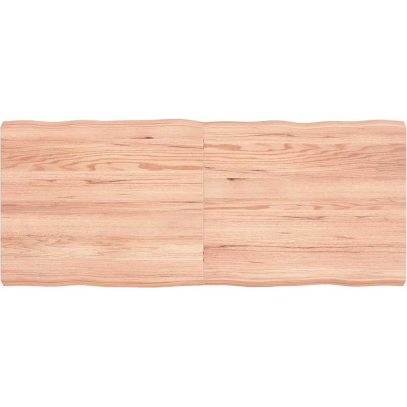 vidaXL bordplade egetræ 120x50x(2–6) cm naturlig kant lysebrun