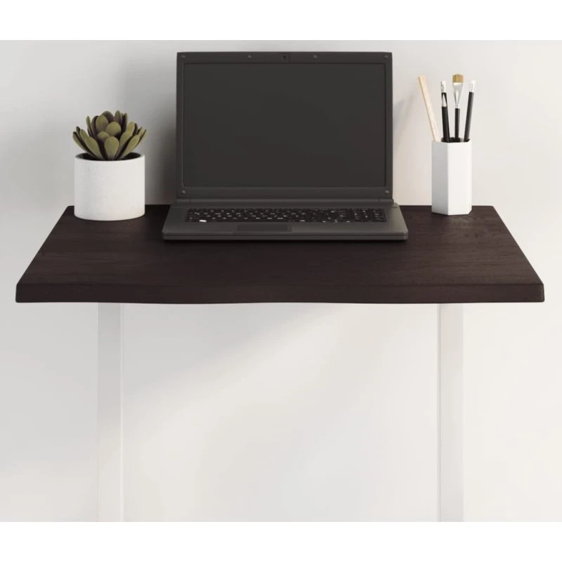 Egetræ Bordplade Naturlig Kant Mørkebrun 80x50x2 cm