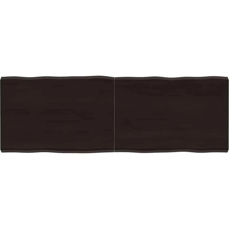 vidaXL bordplade 120x40x(2-4) cm i massivt egetræ, mørkebrun