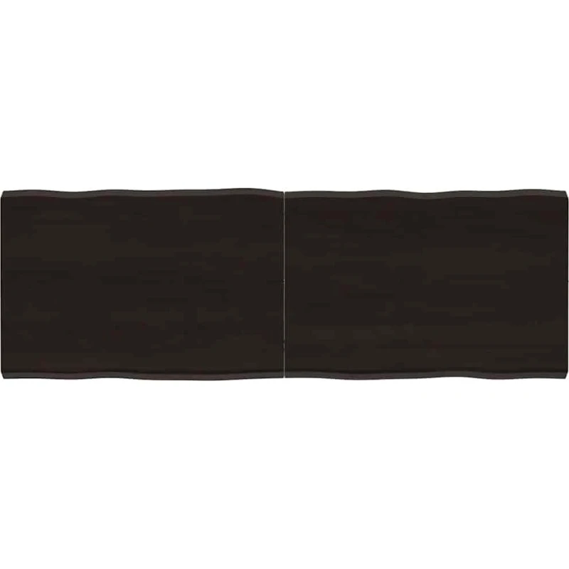 vidaXL bordplade i massivt egetræ 140x50x(2-4) cm, mørkebrun naturlig kant