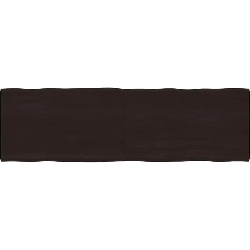 vidaXL bordplade massivt egetræ 200x60x(2-4) cm mørkebrun