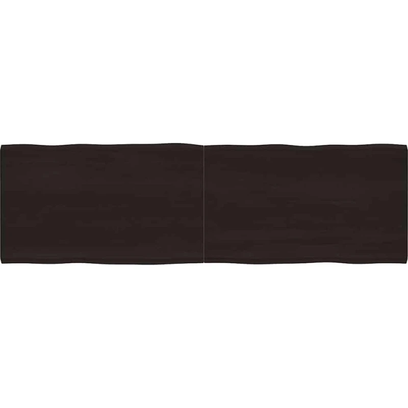 vidaXL bordplade 200x60x(2–6) cm mørkebrun behandlet massivt egetræ