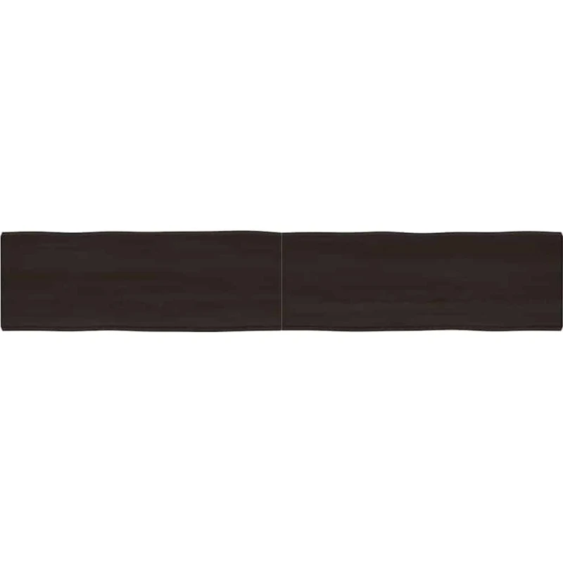 vidaXL Bordplade i massivt egetræ 220x40x(2-6) cm mørkebrun