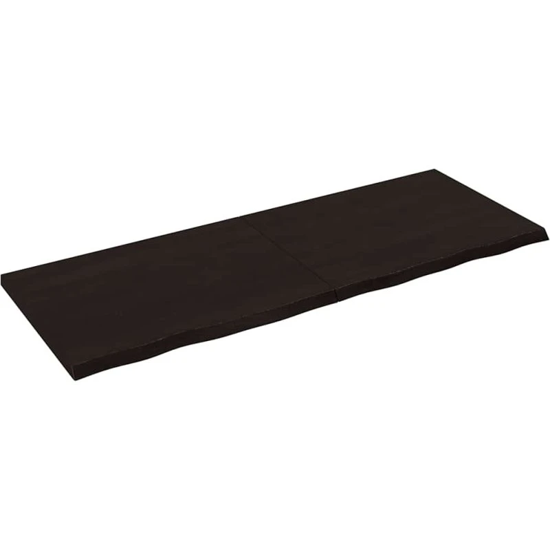 vidaXL bordplade massivt egetræ 160x60x(2-4) cm mørkebrun