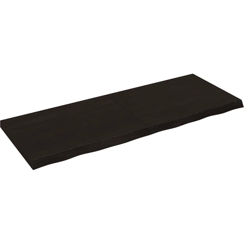 vidaXL bordplade massivt egetræ 160x60x(2-6) cm mørkebrun