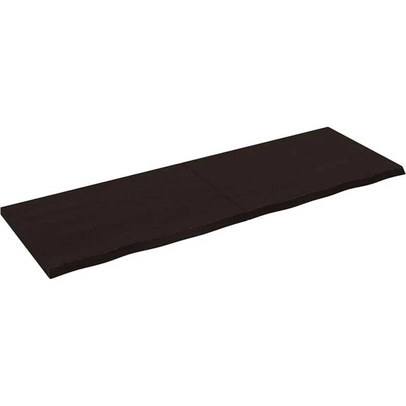vidaXL bordplade 180x60x(2-4) cm massivt egetræ mørkebrun