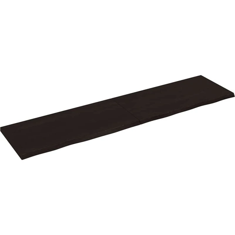 vidaXL bordplade 200x50x(2–4) cm massivt egetræ mørkebrun