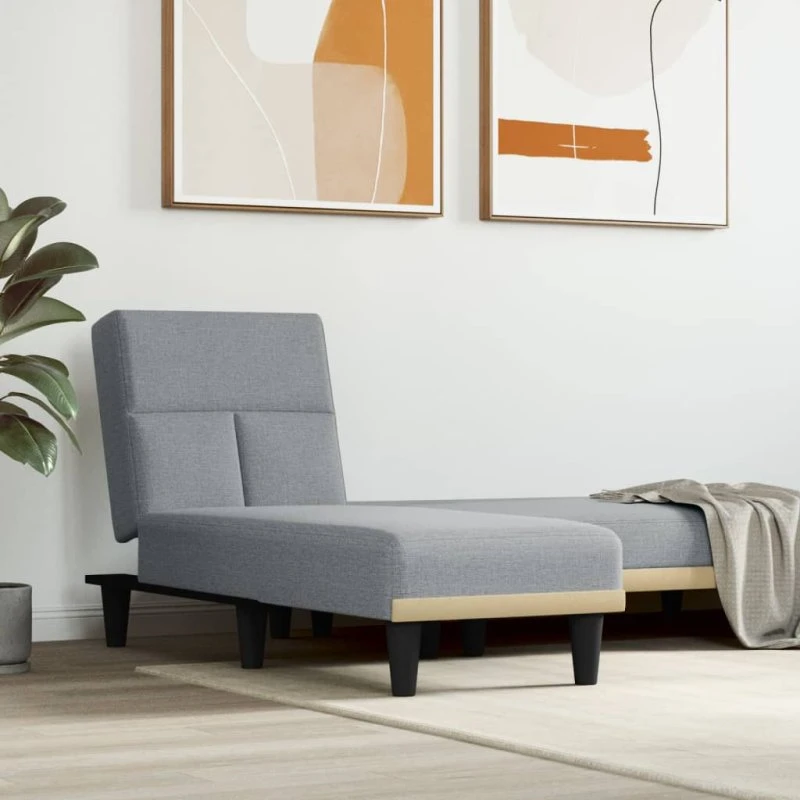 vidaXL chaiselong i stof, lysegrå – 3 lænestillinger